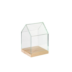 Glashaus-Vitrine-Holz-Glas