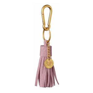 Schlüsselanhänger-Quaste-rosa-gold-Leder