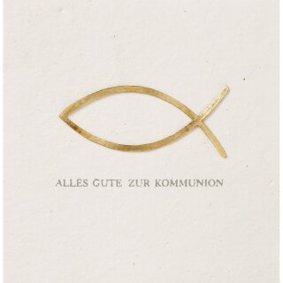 Karte Kommunion goldener Fisch