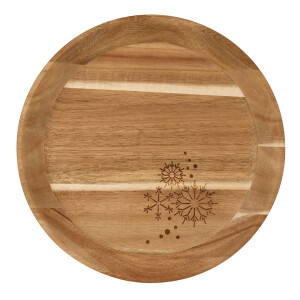 Holztablett  Eiskristalle