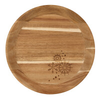 Holztablett  Eiskristalle