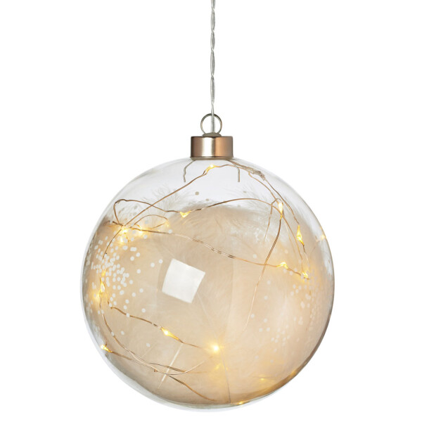 Weihnachtszauber Lichtkugel LED Feder D15cm