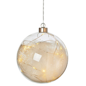 Weihnachtszauber Lichtkugel LED Feder D15cm