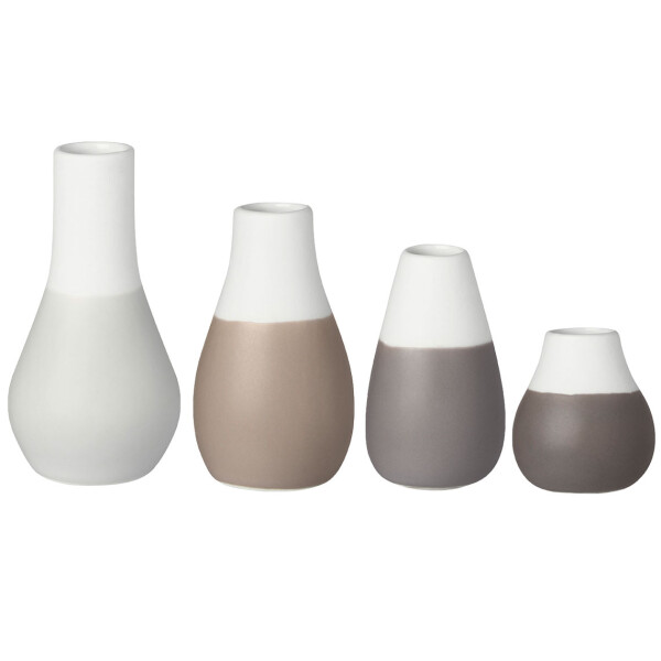 Vasen-4er Set-grautöne-verschiedene Formen