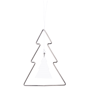 Tannenbaum-silber-Anhänger-Porzellan-weiss