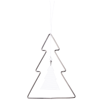 Tannenbaum-silber-Anhänger-Porzellan-weiss