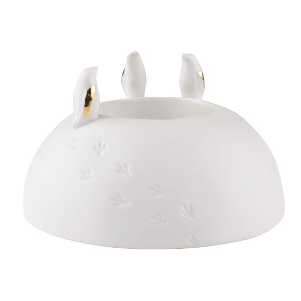 Porzellangeschichten Lichter Pinguine gold