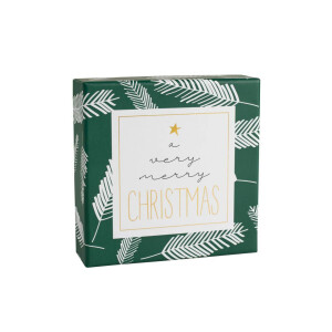 Geschenkschachtel grün Merry Christmas