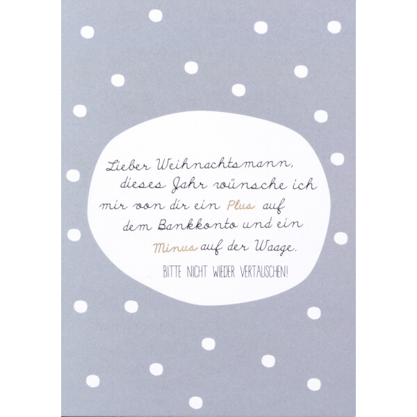 Postkarte Lieber Weihnachtsmann