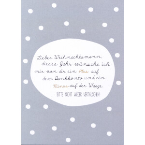 Postkarte Lieber Weihnachtsmann