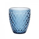 Teelichtglas mit Muster blau