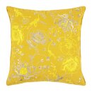 Kissenhülle-gelb-silber-bestickt-Blumen