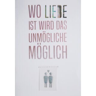 Regenbogen Hochzeitskarte "Wo Liebe ist wird das..."