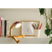 MR. WATTSON Original Tischlampe Esche Vintage White