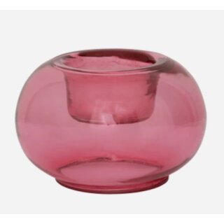 Teelichthalter Glas pink