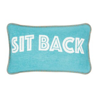 Kissenhülle-blau-Schriftzug-länglich-Sit Back