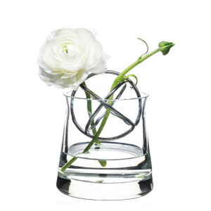Vase-Stahlkugel-Blumen-Glas